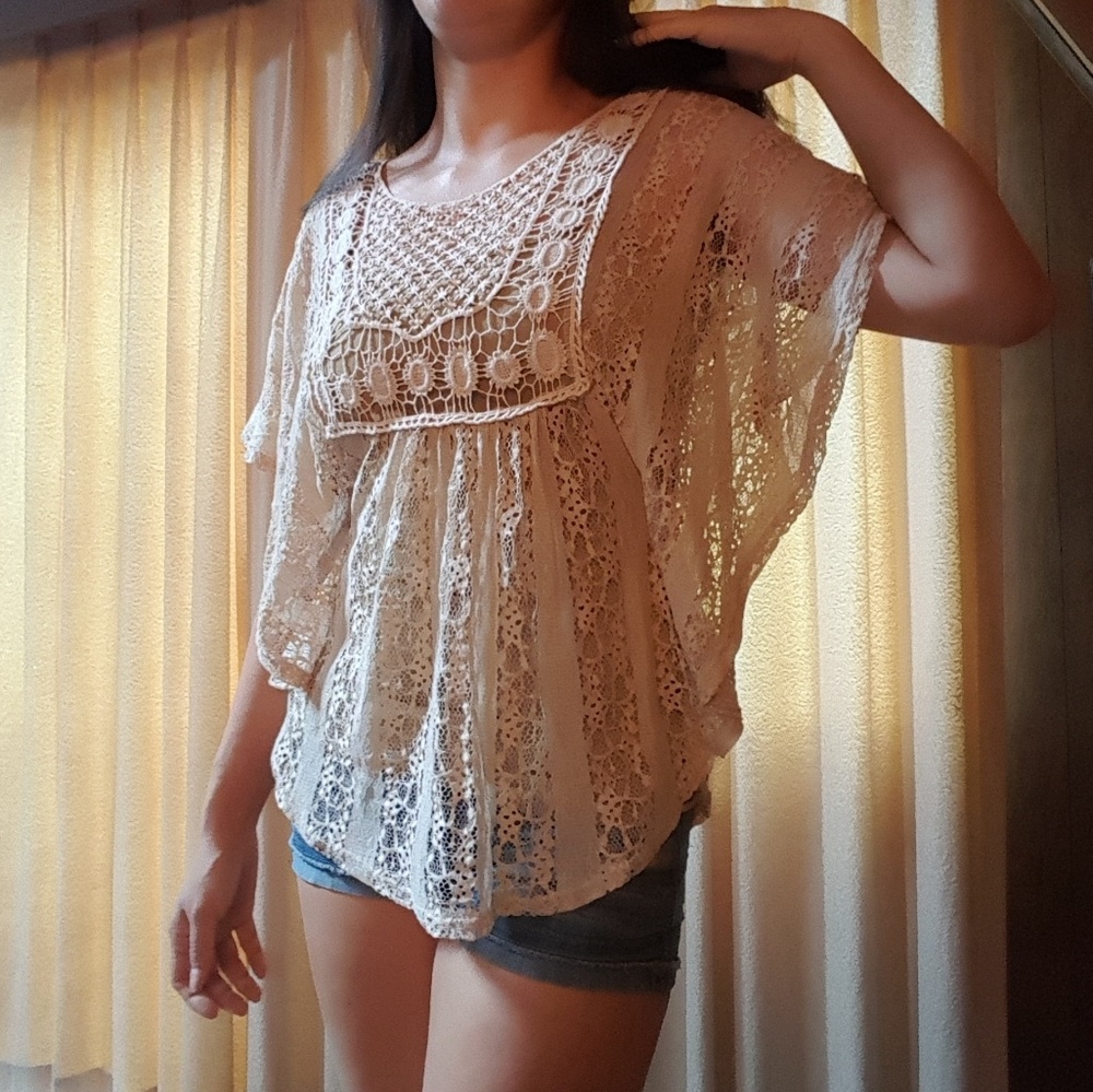 Lace Batwing Top